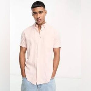 NWT Ben Sherman Pale Pink Short-Sleeve Button-Down Shirt 658